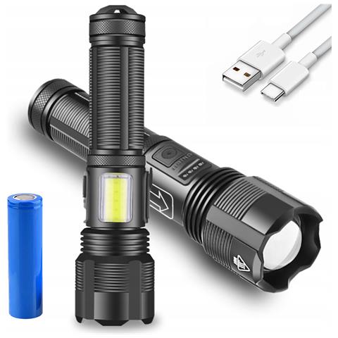 Torcia Tattica Led Black Sniper - 6 Modalità, Zoom Potente | Alluminio Aeronautico, Impermeabile Ipx4 | Uso Militare, Campeggio, Escursioni - Foto 1