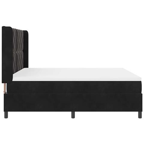 Letto a molle con materasso con led Nero 180 x 200 cm Velluto - Foto 9