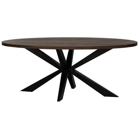 Tavolo Pranzo Ovale Finitura Legno, 200x100x76 - Foto 1