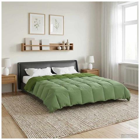 Duvet Invernale Trapuntato Verde 220 x 240 cm Microfibra - Foto 2