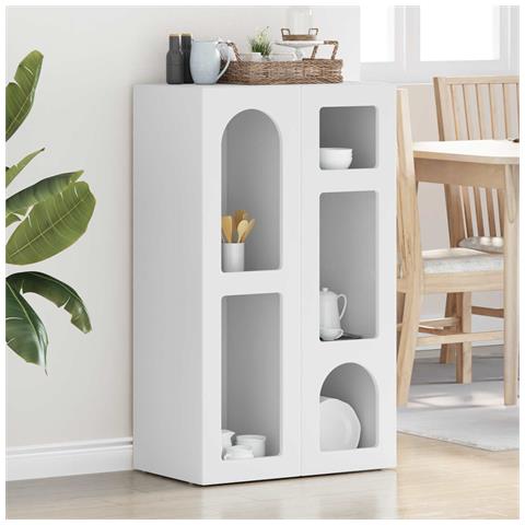 Credenza Bianco 59 x 35 x 100,5 cm Legno multistrato - Foto 2