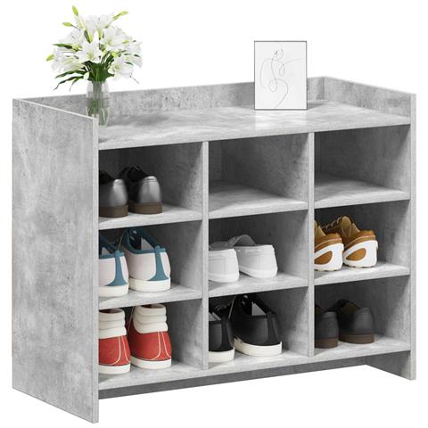 Mobile per scarpe Grigio Cemento 85 x 39,5 x 70 cm - Foto 2