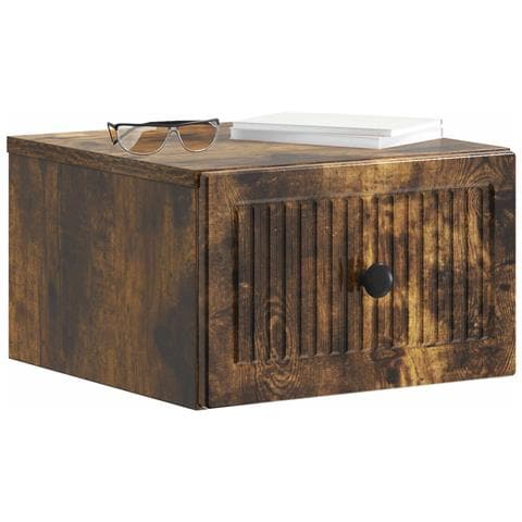 Mobiletto da notte a muro 2 pcs Rovere Fumo 33 x 34,5 x 20 cm - Foto 2