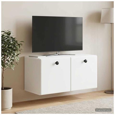 Mobile Porta TV da Muro 59,5 x 31 x 30 cm Bianco - Foto 2