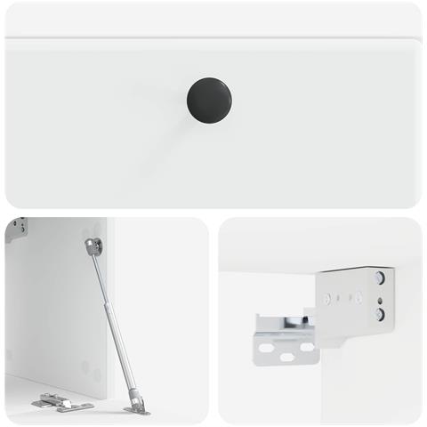 Mobile Porta TV da Muro 59,5 x 31 x 30 cm Bianco - Foto 9