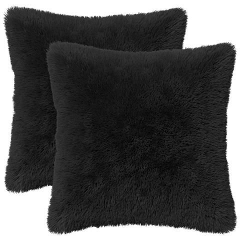 Cuscino con cuscino HEERLEN 12 pz Nero Fleece PV - Foto 1