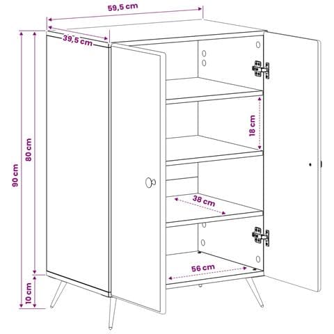 Mobile per scarpe BREDA 59,5 x 39,5 x 90 cm Bianco - Foto 9