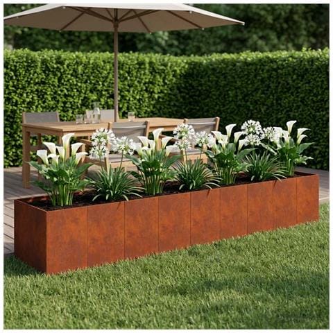 Vaso da giardino Ruggine 360 x 80 x 60 cm Acciaio Corten - Foto 2