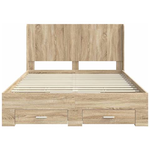 Struttura del letto con stoccaggio e testata Rovere Sonoma - Foto 2
