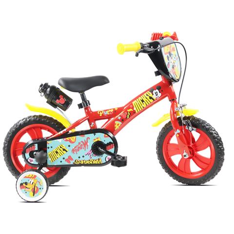 Mickey Mouse 12'', Bicicletta Per Bambini, Bici Bambino, Adatta A Bambini Tra I 3 E I 5 Anni, Per Altezza Tra 85 E 105 Cm, Con Borraccia E Scudo Frontale - Foto 1