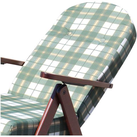 Poltrona Sdraio 4 Posizioni Verde Con Prolunga E Cuscino Per Interno, Veranda Salotto Portico - Foto 3