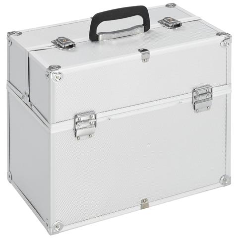 Valigia per Cosmetici 38x23x34 cm Argento in Alluminio - Foto 1