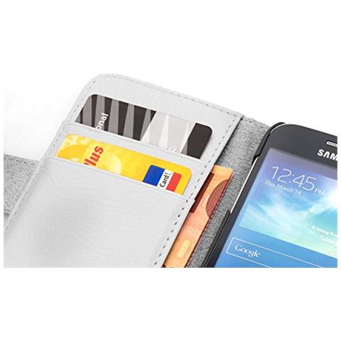 Custodia Compatibile Con Samsung Galaxy Mega 6.3 In Magnesio Bianco - Coperchio Protettivo In Ecopelle Testurizzata E Tasca Per Carte Di Credito - Foto 2