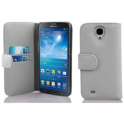 Custodia Compatibile Con Samsung Galaxy Mega 6.3 In Magnesio Bianco - Coperchio Protettivo In Ecopelle Testurizzata E Tasca Per Carte Di Credito - Foto 1