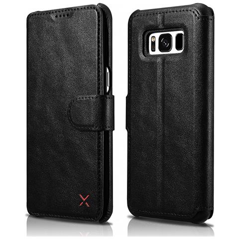 Samsung Galaxy S8 Corso Cassa Del Foglio Di Lusso Pu In Pelle Nera - Foto 1