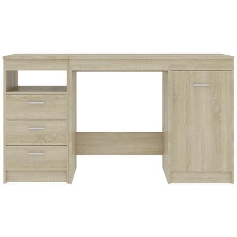 Scrivania Rovere Sonoma 140x50x76 cm in Truciolato - Foto 9