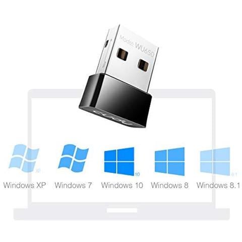 Ac650 650mbps Wifi Dongle Scheda Di Rete Wireless 433mbps 200mbps Usb Per Pc Con La Modalit Softap - Nano Dimensioni Compatibile Con Windows Xp 78 8.1 10 Mac Os 10.6 10.11 (wu650)  - Foto 2