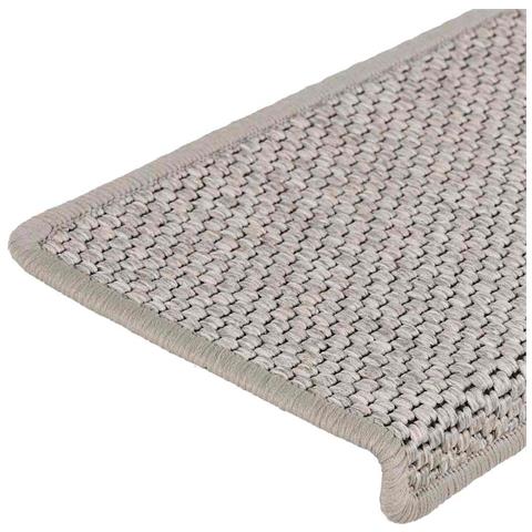 Tappeti Autoadesivi Scale Aspetto Sisal 15 pz 65x21x4cm Argento - Foto 2
