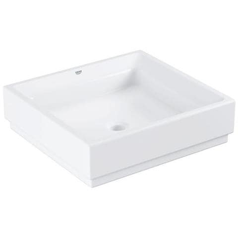 Lavabo Da Appoggio Cubo Ceramica 50 Cm -monoforo -trattamenti Anticalcare E Antibatterico -senza Troppopieno-ceramica -bianco Alpino - Foto 1