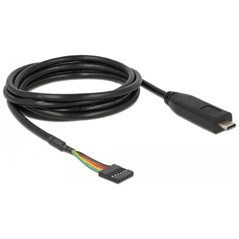 63947 cavo di interfaccia e adattatore USB 2.0 Type-C 6 pin pin header pitch: 2.54 mm Nero - Foto 1