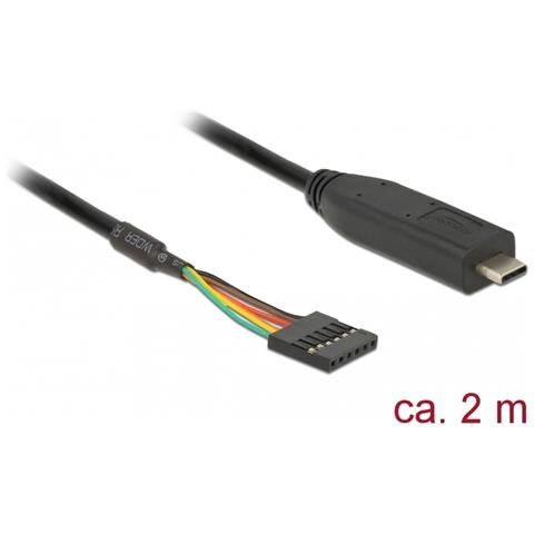 63947 cavo di interfaccia e adattatore USB 2.0 Type-C 6 pin pin header pitch: 2.54 mm Nero - Foto 2