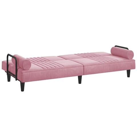 Divano Letto Con Braccioli Rosa In Velluto - Foto 9