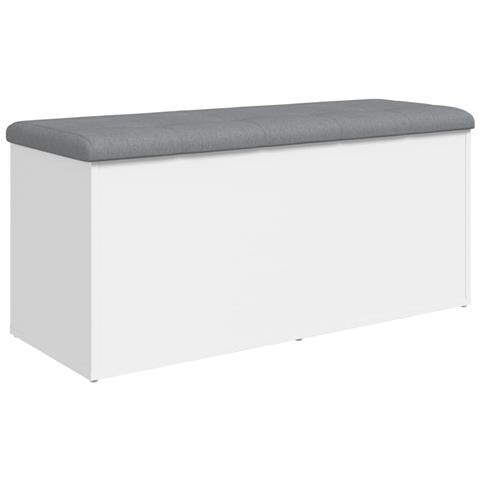 Panca Portaoggetti Bianca 102x42x45 cm in Legno Multistrato - Foto 2