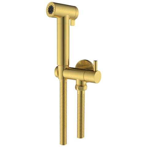 Idroscopino Wc Doccetta Ottone Portatile Shutoff Monogetto Con Leva Ogomondo Kit *** Finitura- : Oro Bronzato Spazzolato Tondo - Foto 1