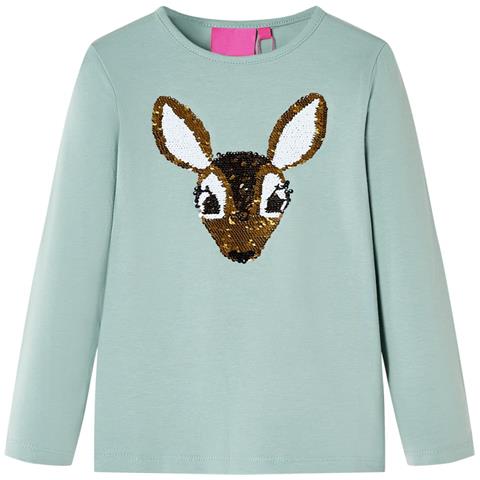 Maglietta Da Bambina Maniche Lunghe Menta Medio 128 - Foto 1