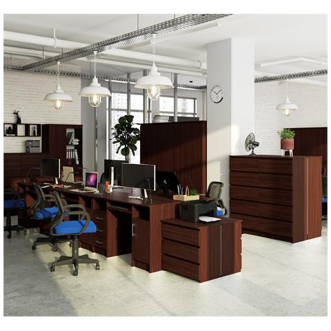 Scrivania ANA, 1 anta e 3 cassetti, 124x52x74 cm, Colore Weng? - Foto 7