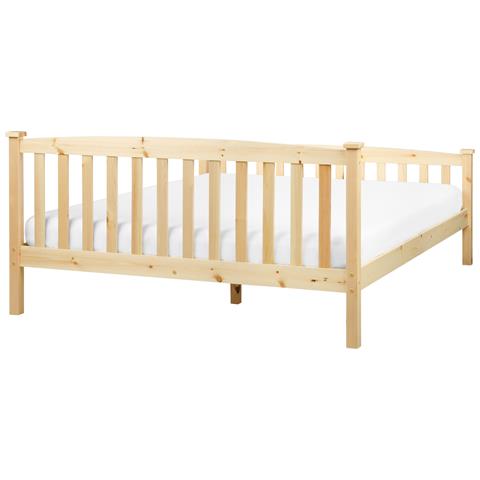 Letto Matrimoniale Legno Chiaro 160 X 200 Cm Giverny - Foto 2