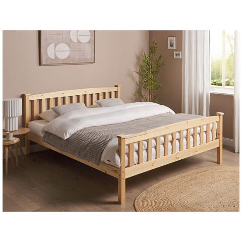 Letto Matrimoniale Legno Chiaro 160 X 200 Cm Giverny - Foto 1