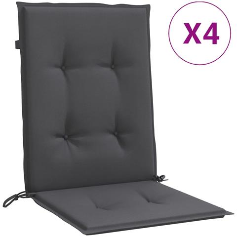 Cuscini Sedia Schiena Bassa 4 Pz Antracite Mélange 100x50x4 Cm - Foto 2