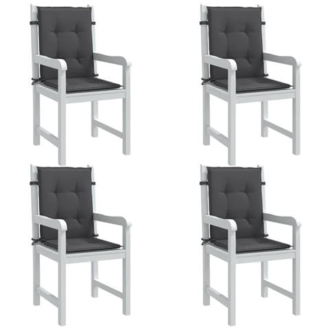 Cuscini Sedia Schiena Bassa 4 Pz Antracite Mélange 100x50x4 Cm - Foto 1