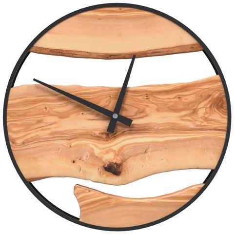 Orologio A Parete Marrone 35 Cm In Ferro E Legno Di Ulivo - Foto 1