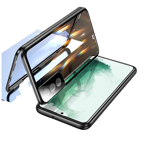 Custodia Magnetica Per Telefono In Vetro Temperato A Doppia Faccia Black Samsung S23ultra - Foto 2