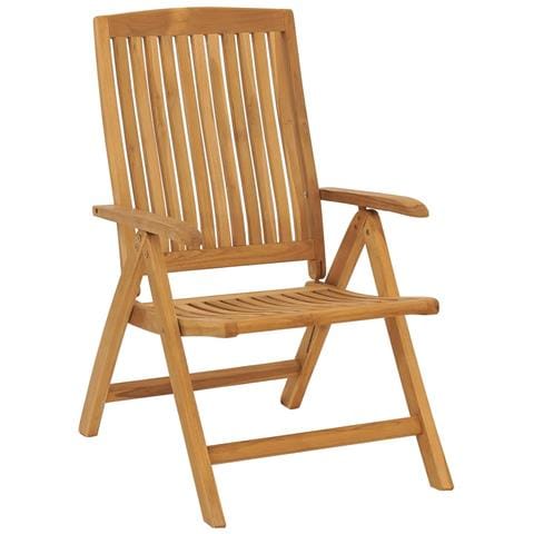Sedie da Giardino Reclinabili con Cuscini 4 pz in Legno di Teak - Foto 2