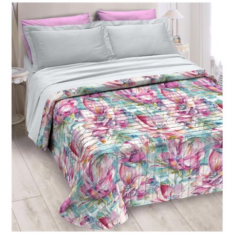 Quilt Trapuntino Piumino Estivo Digitale 100gr Mq Microfibra Fiore D3 - Foto 1