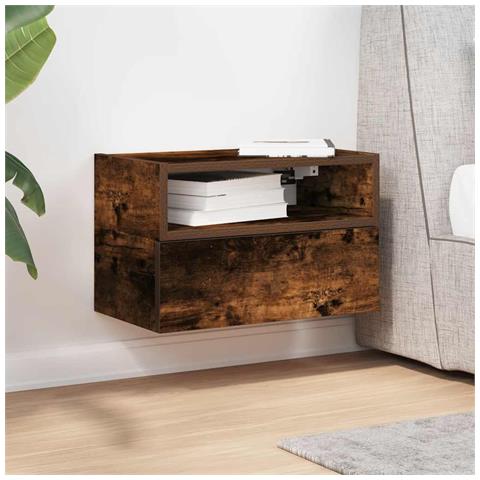 Comodino A Muro Rovere Fumo 45x26x28,5 Cm - Foto 3