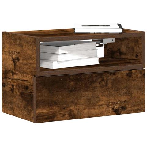 Comodino A Muro Rovere Fumo 45x26x28,5 Cm - Foto 1