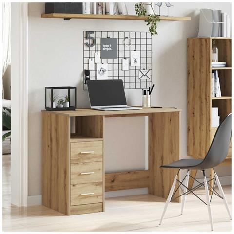 Scrivania Rovere Artigianale 102x76x50 Cm In Legno Multistrato - Foto 3
