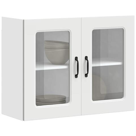 Pensile Da Cucina Con Porta In Vetro Kalmar Bianco Truciolato - Foto 1