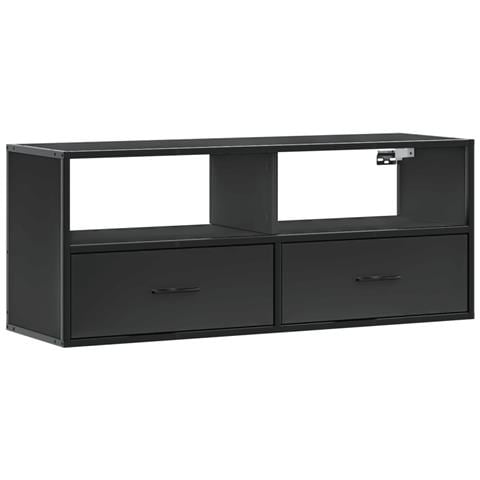 Mobile Porta Tv Nero 100x31x39,5 Cm In Truciolato E Metallo - Foto 2