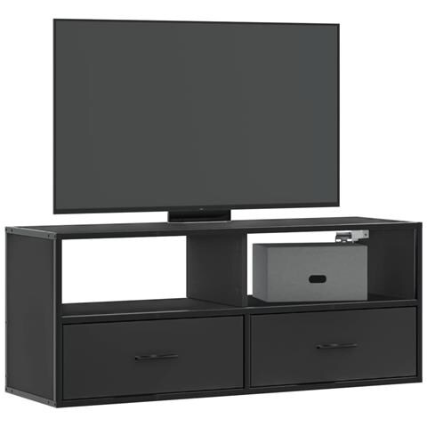 Mobile Porta Tv Nero 100x31x39,5 Cm In Truciolato E Metallo - Foto 1