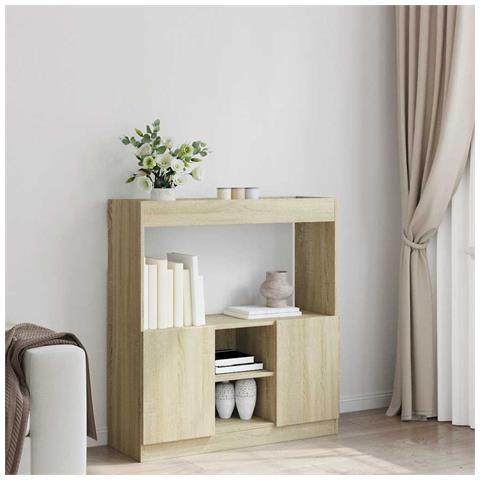 Credenza Rovere Sonoma 92x33x100 Cm In Legno Multistrato - Foto 3