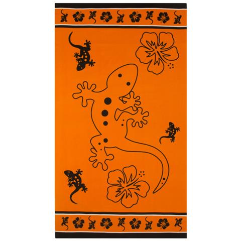 Telo Mare Grande 100x180 Spugna Spiaggia Piscina Maui Big Geko D11 Telo Mare Arancio - Foto 1