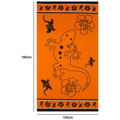 Telo Mare Grande 100x180 Spugna Spiaggia Piscina Maui Big Geko D11 Telo Mare Arancio - Foto 5