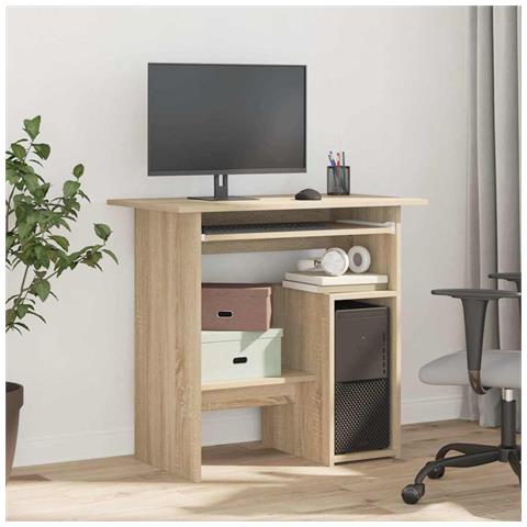 Lusso Casadino -  Scrivania Rovere Sonoma 80x45x74 Cm In Legno Multistrato - Foto 2