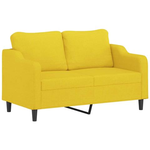 Divano A 2 Posti Giallo Chiaro 140 Cm In Tessuto - Foto 1