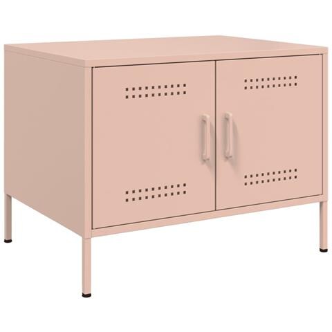 Tavolino Da Salotto Rosa 68x50x50,5 Cm In Acciaio - Foto 2